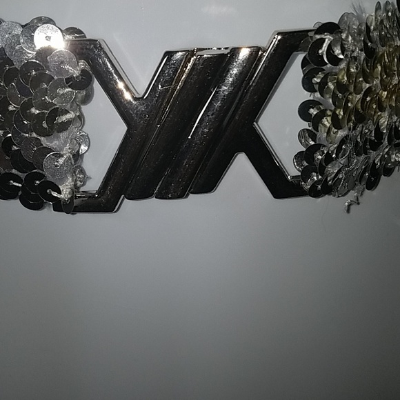 Ladies Belt Silver Sequence Beaded Art Deco NWT - Picture 2 of 3